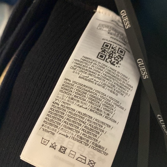 Guess sweater, scarf like front, lace up detail on back. Size Medium - Picture 9 of 12